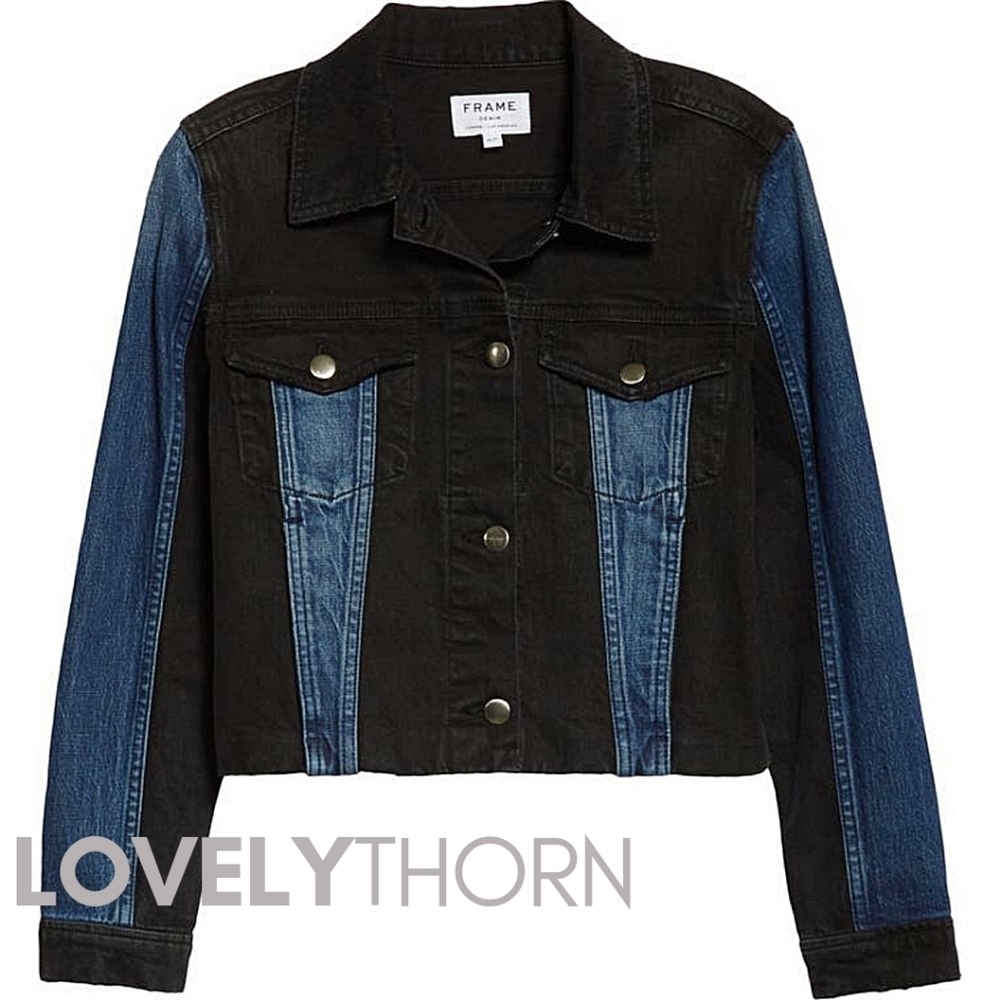 FRAME // ltd ed contrasting panel patchwork denim jacket in joker